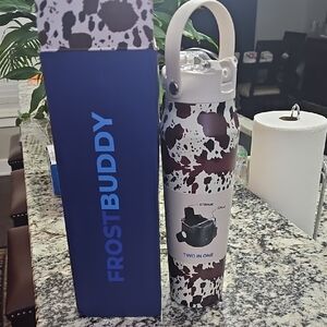 NIB Frost Buddy Cow Print Water Bottle
